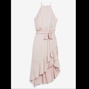 Express high neck asymmetrical Fit & Flare dress